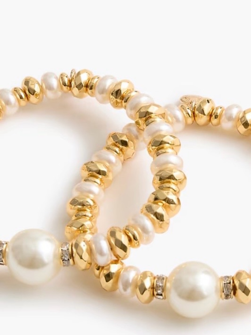 J. Crew Beaded pearl bracelets set-of-two NWT